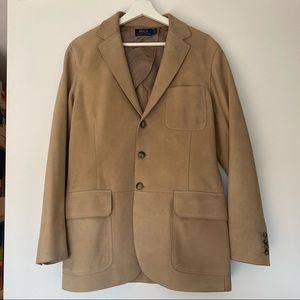 POLO RALPH LAUREN BEIGE SUEDE LEATHER BLAZER US 4